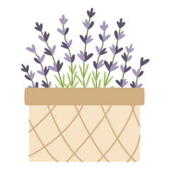 Wicker Basket Lavender Sticker