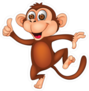 Wide Eyed Dancing Monkey Cartoon Sticker