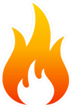 Wide Fire Icon Sticker
