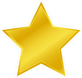 Wide Golden Star Sticker