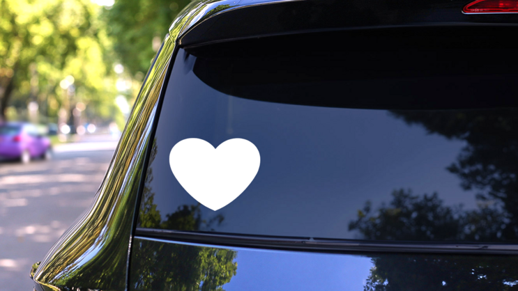 Wide Heart Shape Sticker on a Rear Car Window (New) example