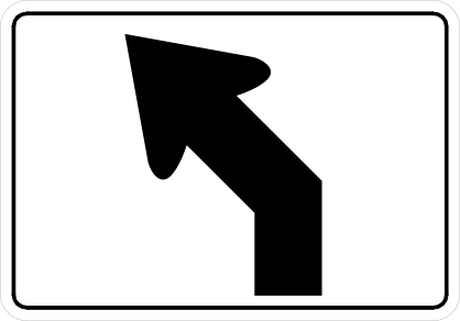 Wide Left Turn Arrow Sticker
