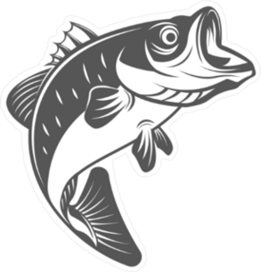 Wide Mouth Bass Fish Sticker