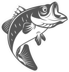 Wide Mouth Bass Fish Sticker