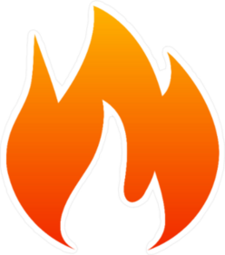 Wide Single Flame Sticker