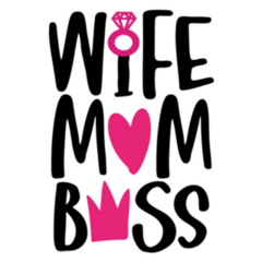 Wife Mom Boss Hand Drawn Calligraphy Sticker