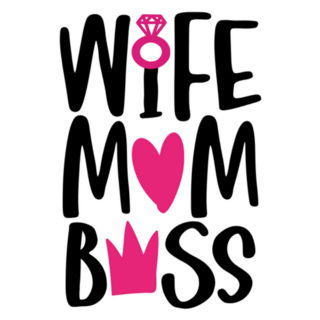 Wife Mom Boss Hand Drawn Calligraphy Sticker