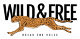 Wild And Free Text With Cheetah Running Sticker