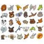 Wild Animals Head Sticker Set