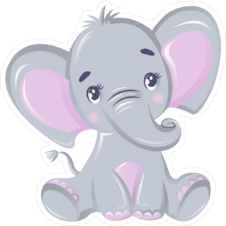 Wild Baby Elephant Sticker