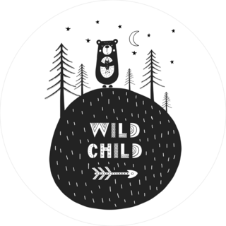 Wild Child Bear Scandinavian Style Sticker