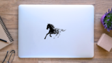 Wild Flaming Stallion Sticker on a Laptop (New) example