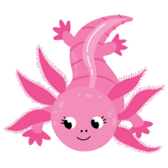 Wild Pink Axolotl Sticker