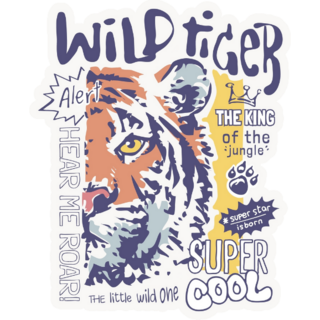 Wild Tiger Slogan Sticker