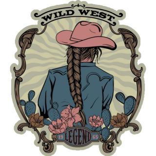 Wild West Cactus Cowgirl Sticker