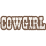 Wild West Cowgirl Lettering Brown Sticker