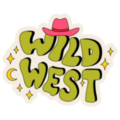 Wild West Groovy Rodeo Lettering Sticker