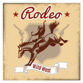 Wild West Rodeo Square Sticker