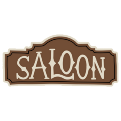 Wild West Saloon Lettering Sticker
