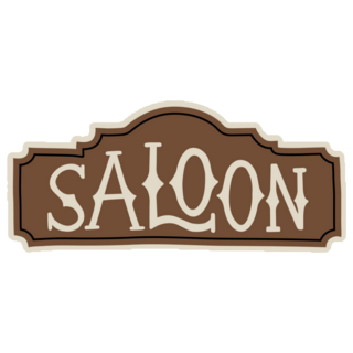Wild West Saloon Lettering Sticker
