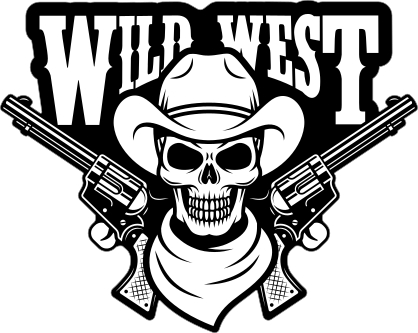 Wild West Skull Cowboy Sticker