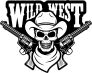 Wild West Skull Cowboy Sticker