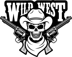 Wild West Skull Cowboy Sticker