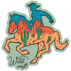 Wild Western Theme Cowboy Sticker