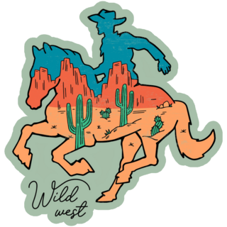 Wild Western Theme Cowboy Sticker