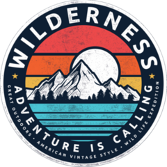 Wilderness Mountain Illustration Sticker