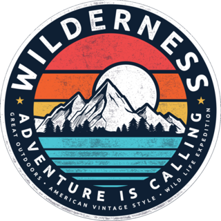 Wilderness Mountain Illustration Sticker