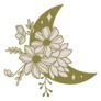 Wildflower Celestial Green Moon Sticker