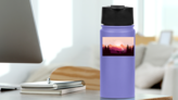 Wildlife And Mountains Landscape Sticker on a Water Bottle (New) example