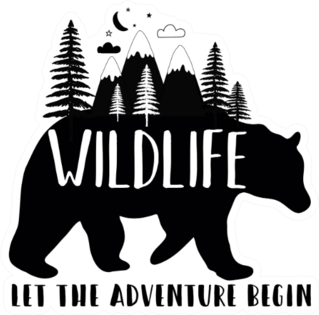 WildLife Let The Adventure Begin Pine Tree Sticker