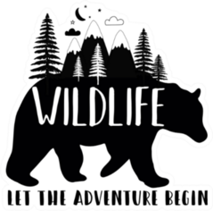 WildLife Let The Adventure Begin Pine Tree Sticker