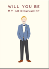 Will You Be My Groomsmen Blue Suit Sticker