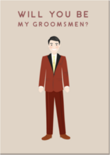 Will You Be My Groomsmen Red Suit Sticker