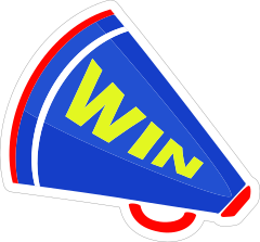Win Megaphone Cheerleading Sticker