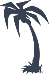 Wind Blown Palm Tree Sticker