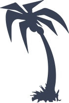 Wind Blown Palm Tree Sticker