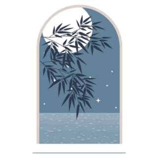 Window With Moon & Sea Sticker