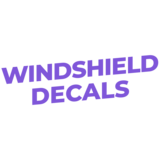 Custom vinyl lettering decals for windshields