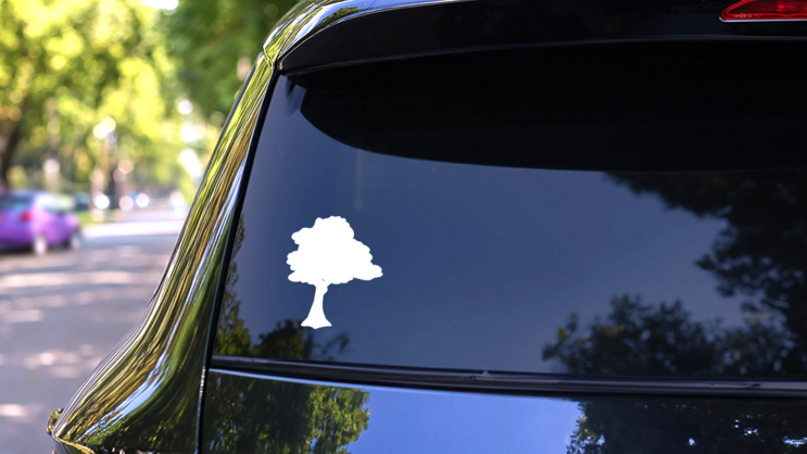 Windy Oak Tree Sticker on a Rear Car Window (New) example