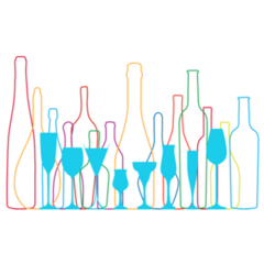 Wine Background Colorful Bottles Sticker