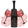 Wine Bottle And Glass Pattern Sticker