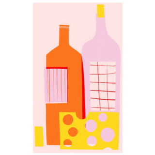 Wine Bottles And Cut Cheese Sticker