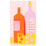 Wine Bottles And Cut Cheese Sticker