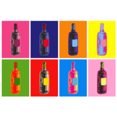Wine Bottles Hand Drawing Pop Art Sticker