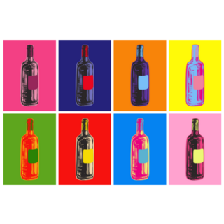 Wine Bottles Hand Drawing Pop Art Sticker