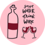 Wine Doodle Save Water Drink Wine Sticker